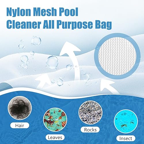 Miniatura 4 de Bolsa de repuesto con cremallera para spa de piscina Zodiac Polaris 280, 480 limpiador de piscinas con cremallera multiusos K13 K16-2 unidades