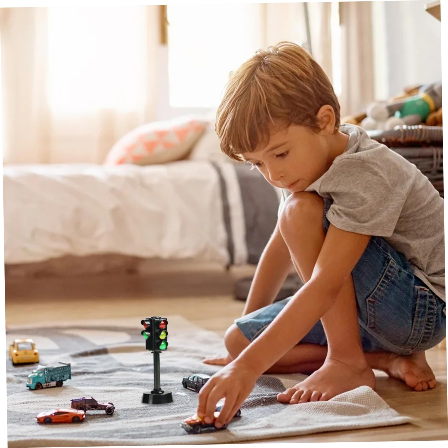 Juguete de semáforo, semáforos para niños 3 Piezas, Mini señales de tráfico de Juguete de 4, 7 Pulgadas, lámpara de Luces LED, indicador de simulación