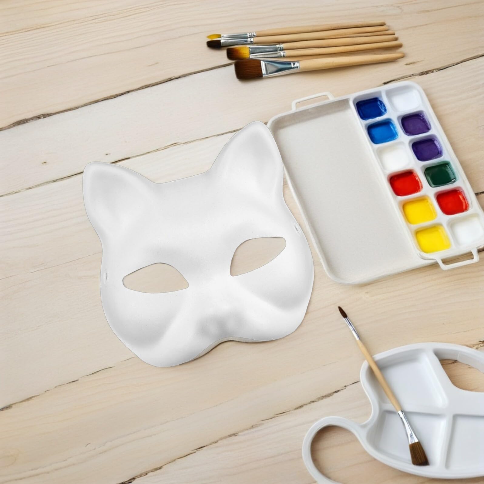 ERINGOGO 16 Maschere Bianche da Dipingere in Maschere Volpe e Animali per Feste Tema Halloween e