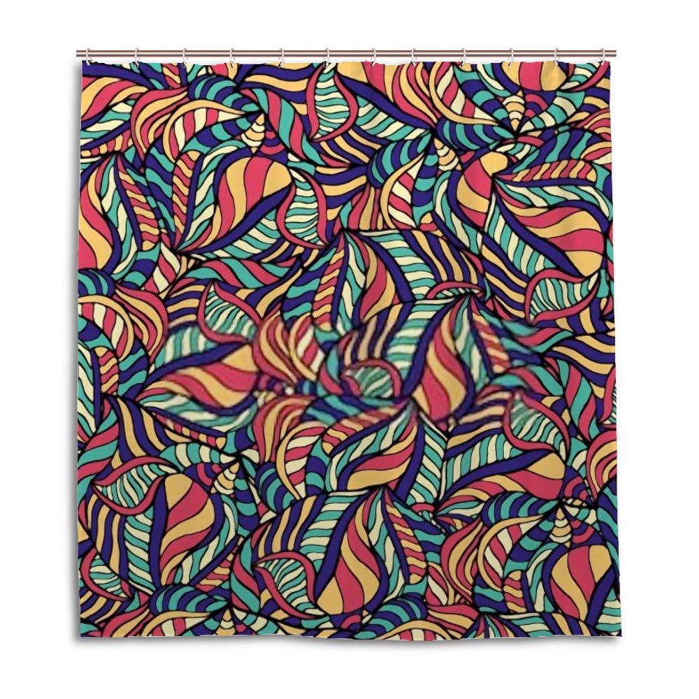 Rideau de douche lavable en machine polyester imperméable motif abstrait
