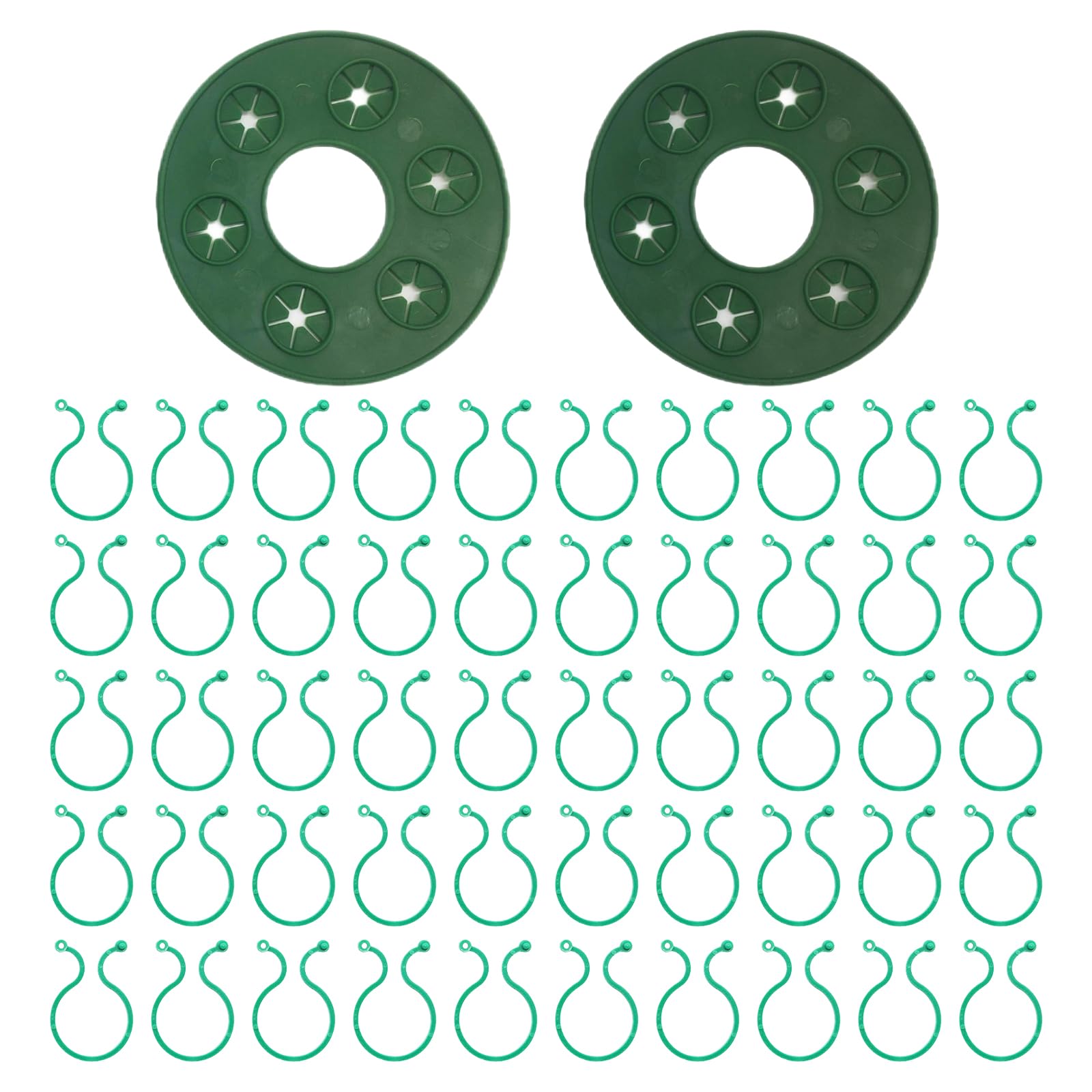 ZEMINRI 52 Pcs Plant Clips, Reusable Bamboo Cane Connectors (Green)