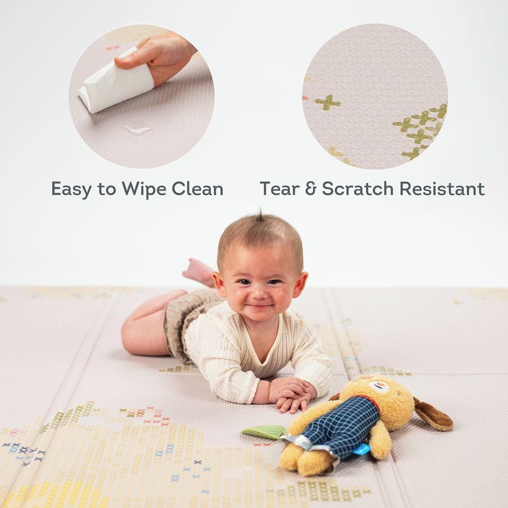 Taf Toys Fold & Play Bloom – Wendbare Spielmatte aus Schaumstoff – Ultra-strapazierfähige, wasserdichte, gepolsterte Oberfläche, faltbar – ideal für Babys und Kleinkinder, 140 x 140 cm