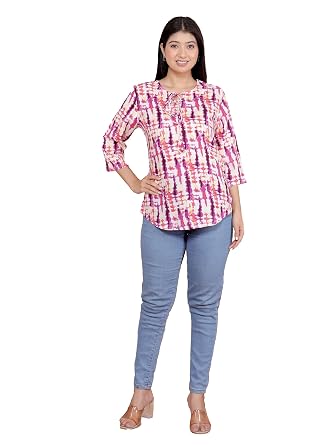 Buy RUPALI Collection Stores Women's Cotton Printed Straight 3/4th ...