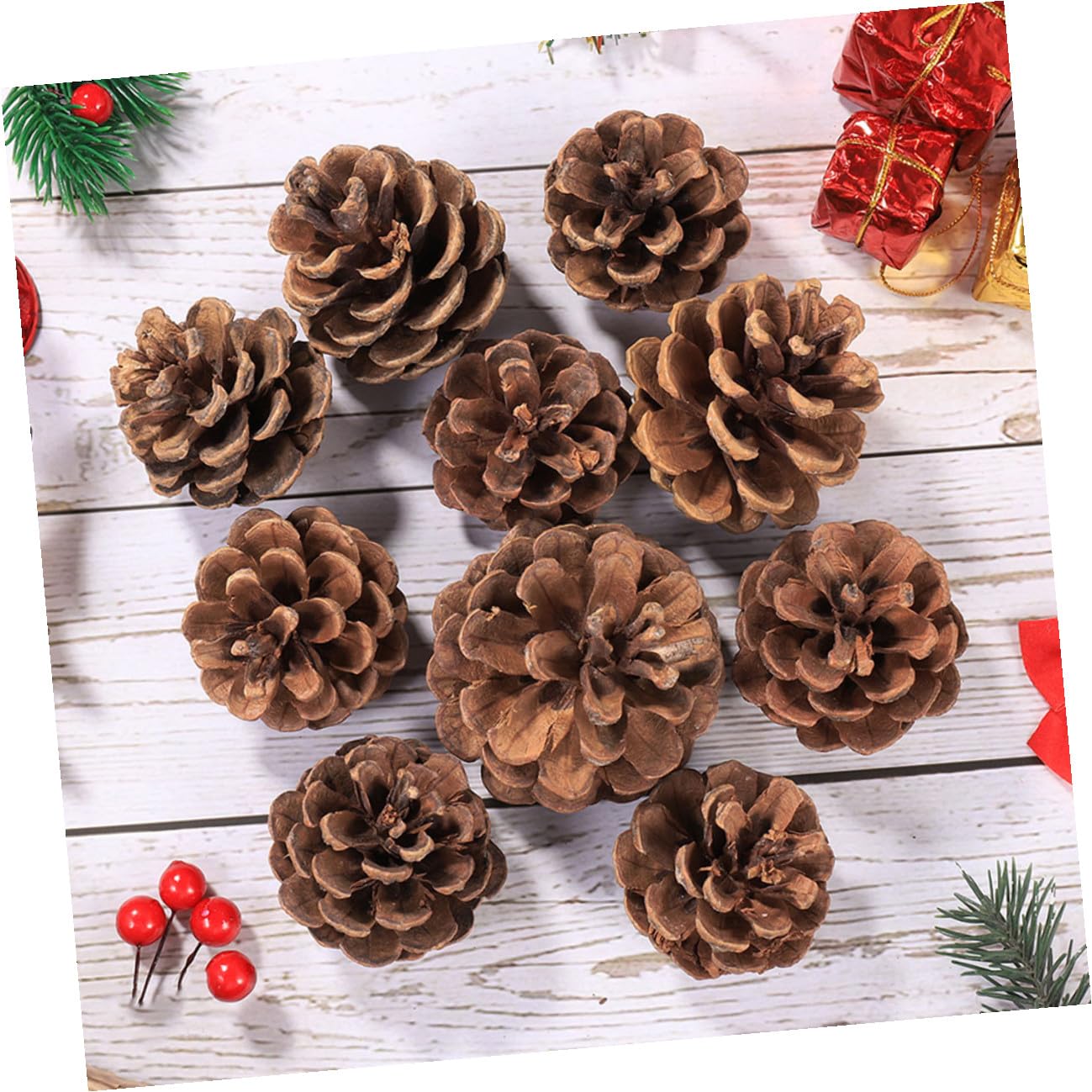 Sewroro Piñas Naturales Grandes 5-7 CM 30 Piezas para Manualidades Decoración Navideña Colgante Adornos Rústicos para Árbol de Navidad Fiestas y Proyectos DIY