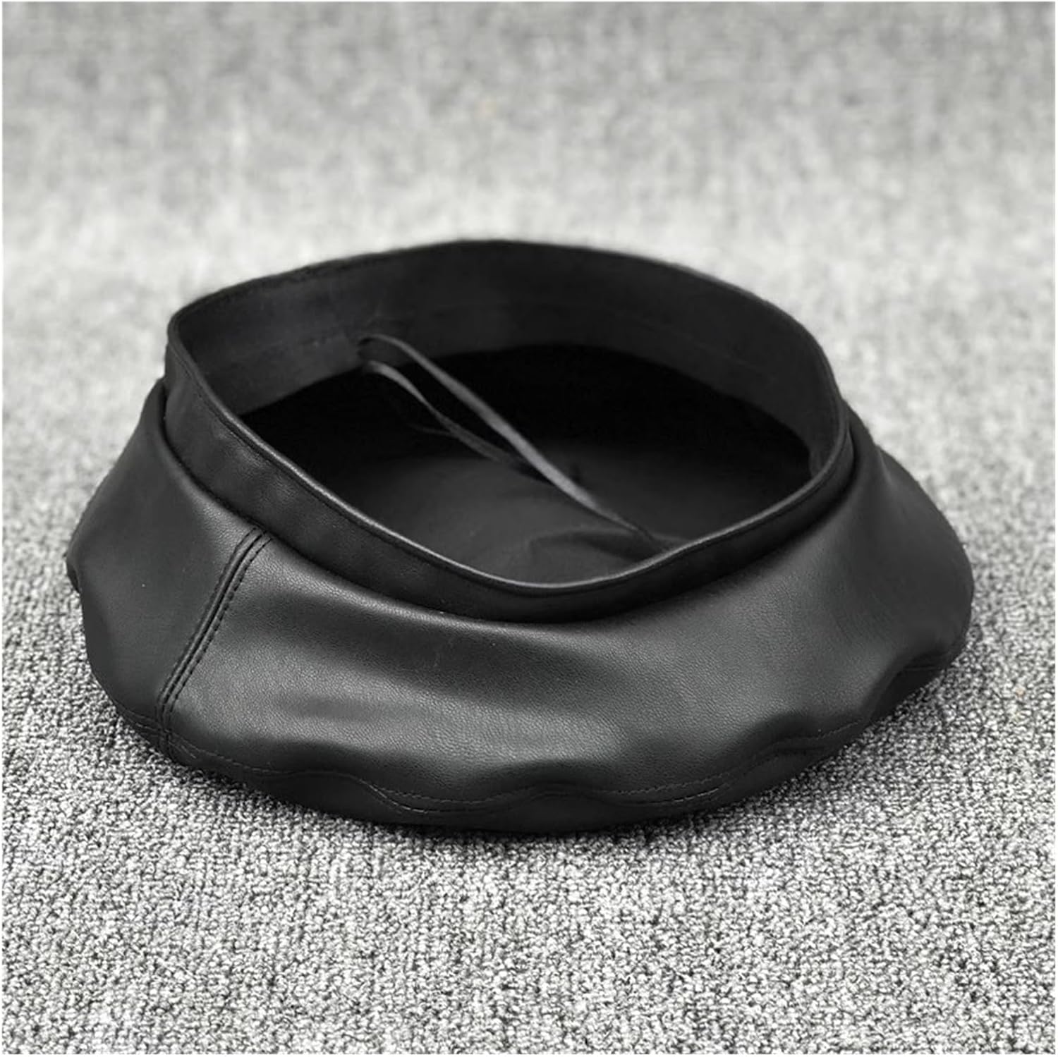 PU Leather Plus Beret Hat Women's Hat Autumn Winter Painter's Hat(E)