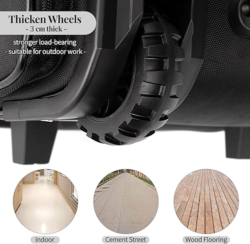 Miniatura 4 de Estuche de maquillaje con ruedas, bolsa de viaje profesional para estilista, estuche de cosmetología extra grande sobre ruedas, bolsa de peluquería