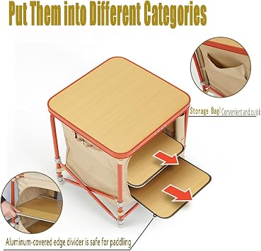 Camping Storage Box, Outdoor Folding Storage Rack, Multi-Functional Portable Storage Box, 2 Specifications, with Storage Bag, Easy to Carry (17.7217.219.68)
