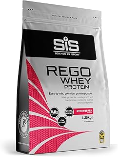 Science In Sport REGO Whey Protein Powder | Muscle Building & Recovery with BCAA Amino Acids | Delicious Strawberry Flavour, 1.35 kg, 45 Servings