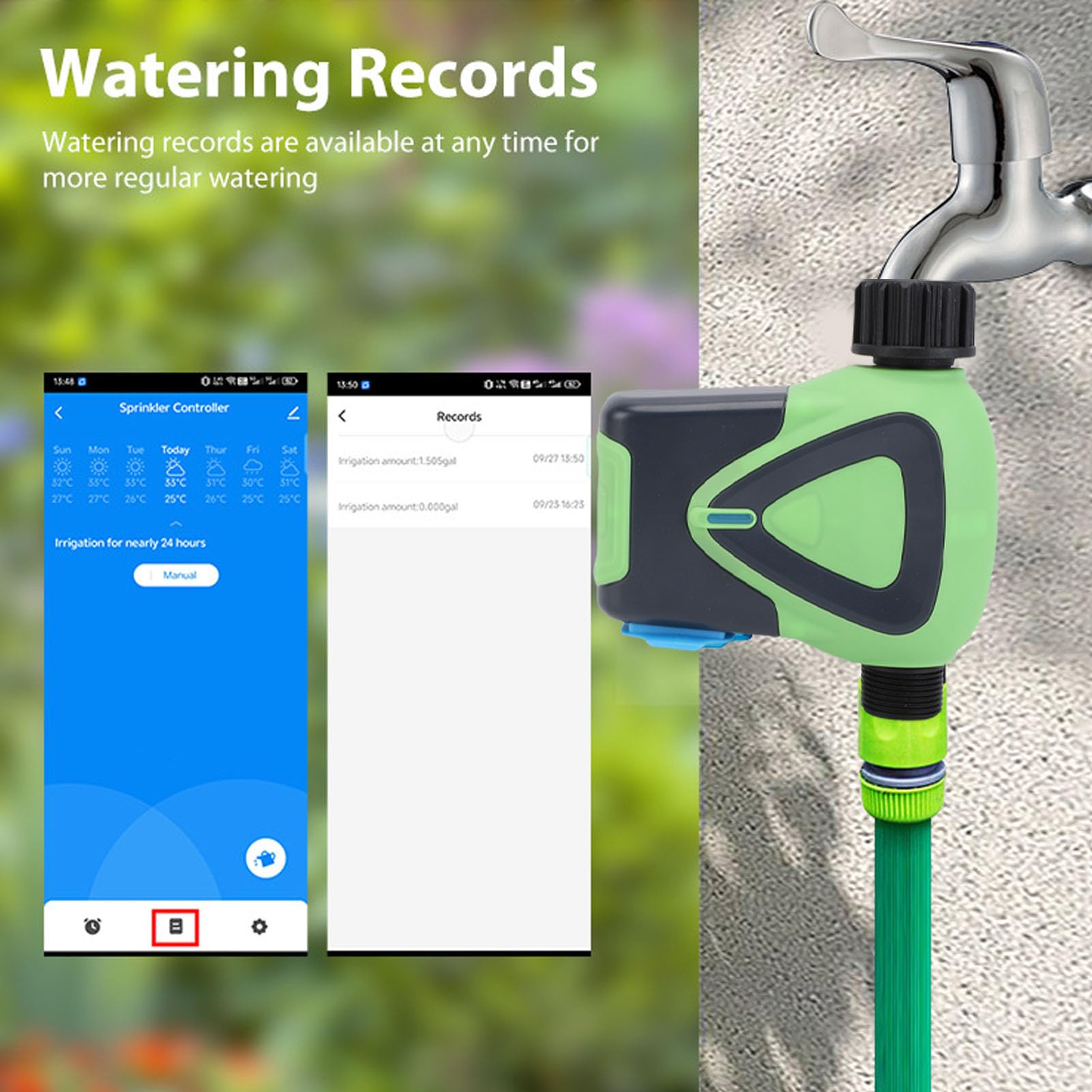 Smart Water Timer APP Controllo vocale Regolatore automatico di irrigazione per piante in vaso da giardino Prato Tubo ABS da 3/4 pollici