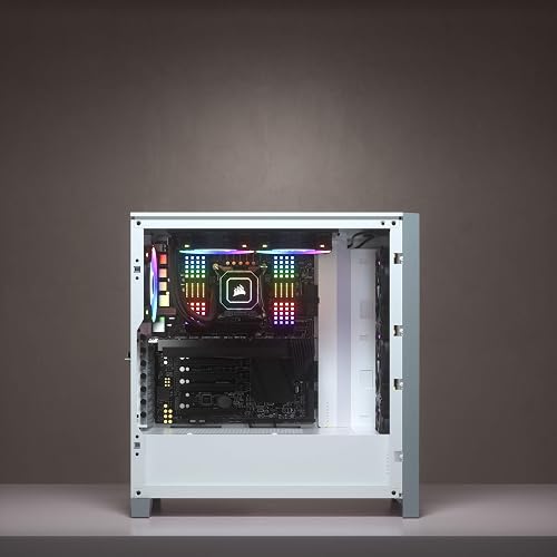 Corsair 4000D Airflow Boîtier ATX Moyen Tour en Verre Trempé (Panneau Avant à Flux d’air Élevé, Panneau latéral Verre Trempé, L’intérieur Spacieux, Deux Ventilateurs de 120 mm Inclus) Blanc - 2