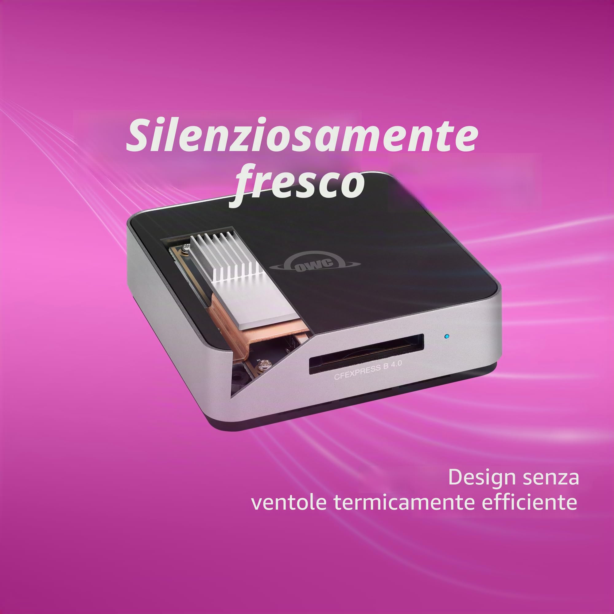OWC Atlas Lettore di schede CFexpress 4.0 Tipo B USB4 (40 Gb/s) - Compatto ultraveloce per professionisti creativi