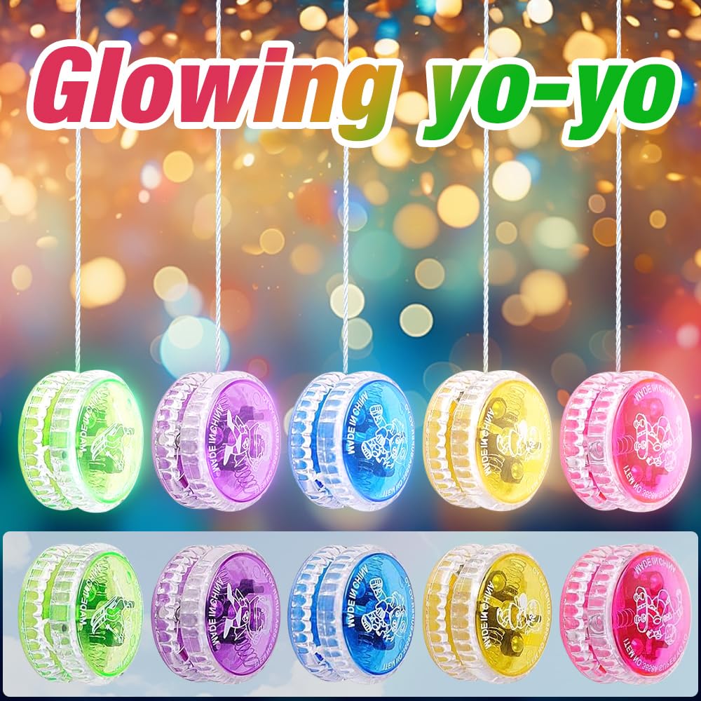 YoYo, 15 pezzi di plastica Responsive Yoyo Reattive Cuscinetti a sfera JoJo, JoJo Luminoso, Jo-Jo Giocattoli per principianti, Jo-Jo LED per feste, bomboniere
