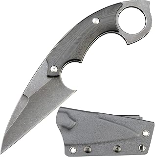 C1118 Fixed Blade Knife,D2 Blade G10 Handle Claw Knife EDC Tool Knife for Outdoor Camping, Hiking, Fishing with kydex Sheath(Black) … - Ccanku