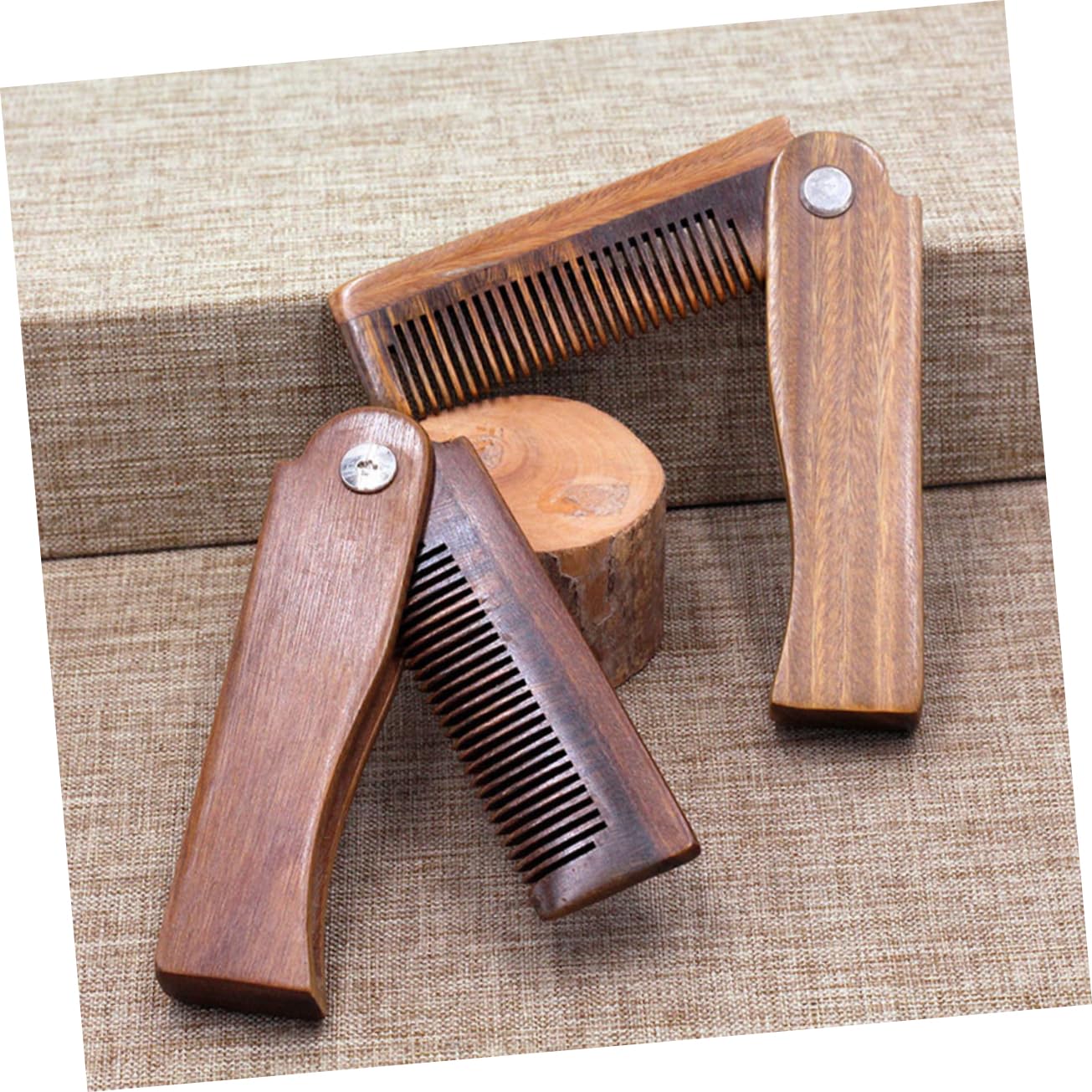 Ipetboom 1 Set Folding Wooden Comb with Case Portable Hair Comb for Men for Salon Home Use Multi Function Grooming Tool for Travel Everyday Styling