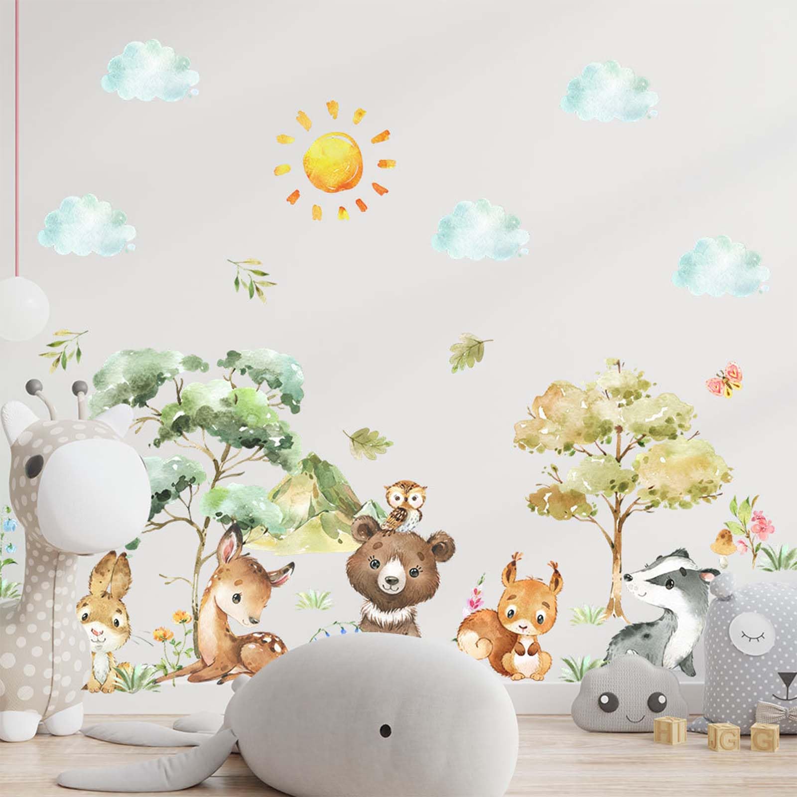 Graz Design - Adesivo da parete per cameretta dei bambini, motivo: vigili del fuoco, autoadesivo, decorazione acquerello