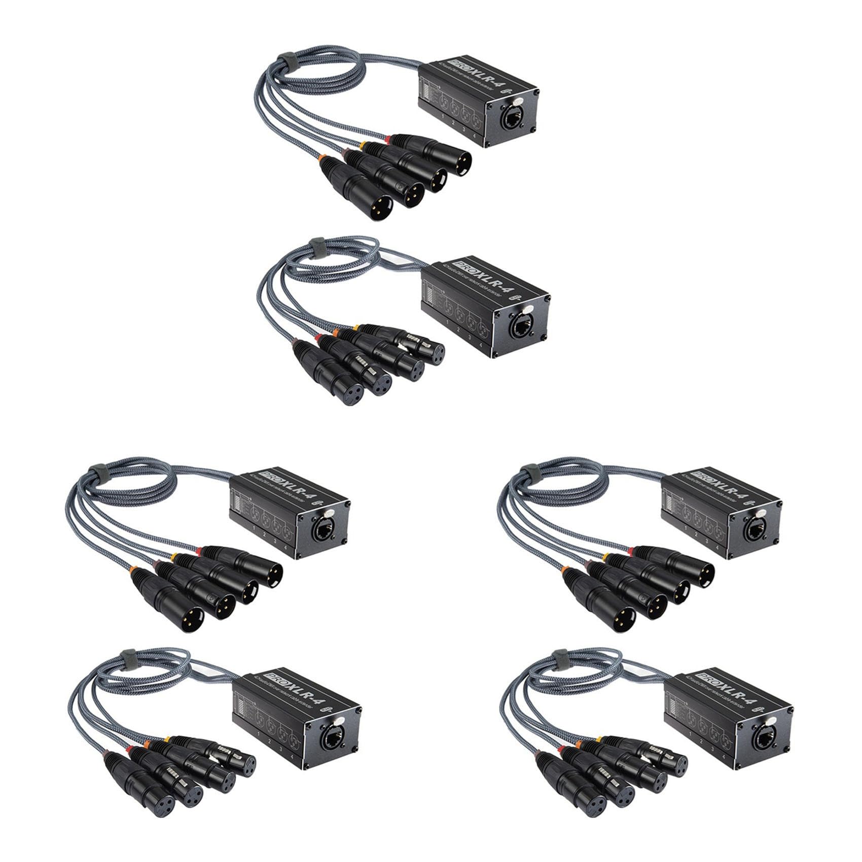 3 Paio XLR/Femmina 4 Canali Snake 3 Pin XLR/Un Ethercon RJ45 Cat5/Cat6 Extender Ethernet per Palco dal, Nero