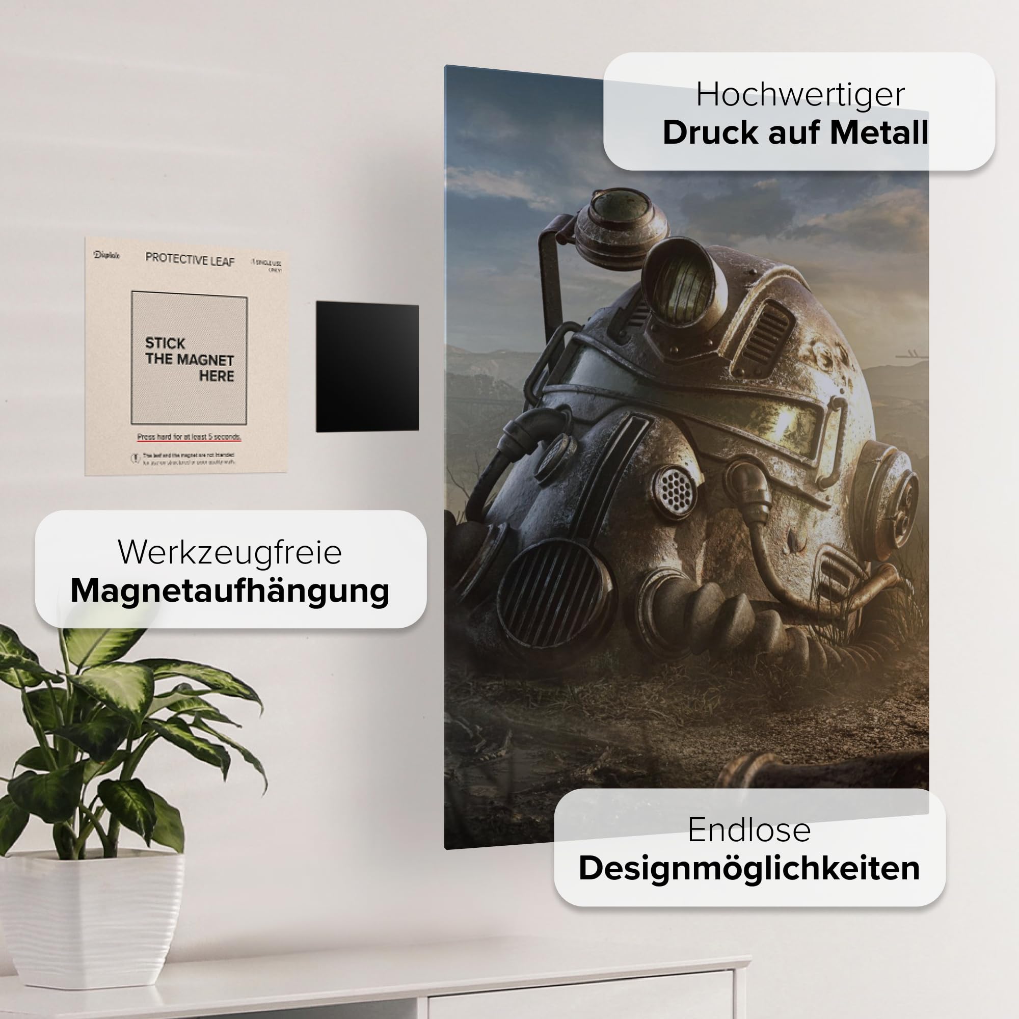 Displate - Poster In Metallo - Montato a Magnete - Fallout - Abandoned