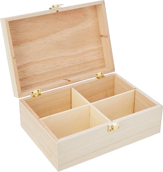 Artemio 14001012 Wooden Tea Box 20 x 14 x 8 cm, Beige