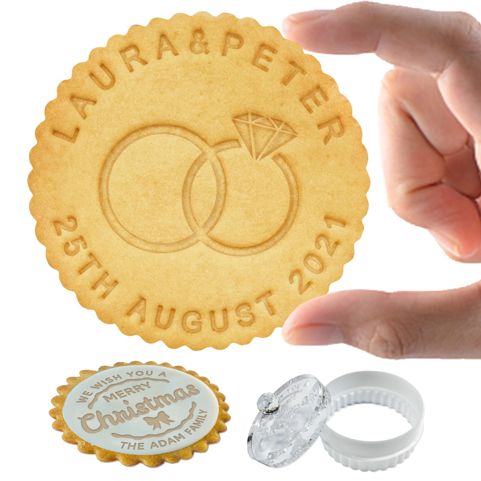 Personalized Cookie Stamp Wedding with Family Name, Custom Cookie Stamps with Handle for Baking Acrylic Cutter Gifts