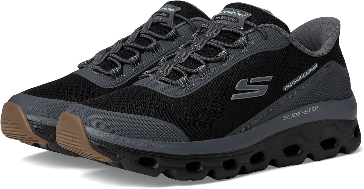Zapatos sin cordones Skechers Glide-Step Pro Hands Free para hombre | Slip-ins manos libres, Glide-Step, espuma viscoelástica refrigerada por aire, lavable a máquina, senderismo, sendero, informal, sin ajuste con corbata