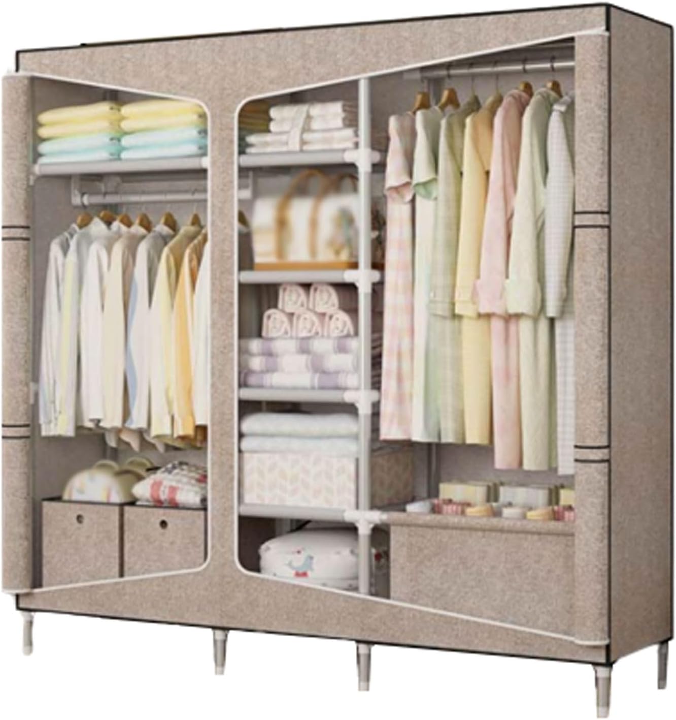 Wardrobe Portable Closet Wardrobe for Bedroom Stackable Wardrobe Storage Closet Temporary Large for Hanging Clothes Closet