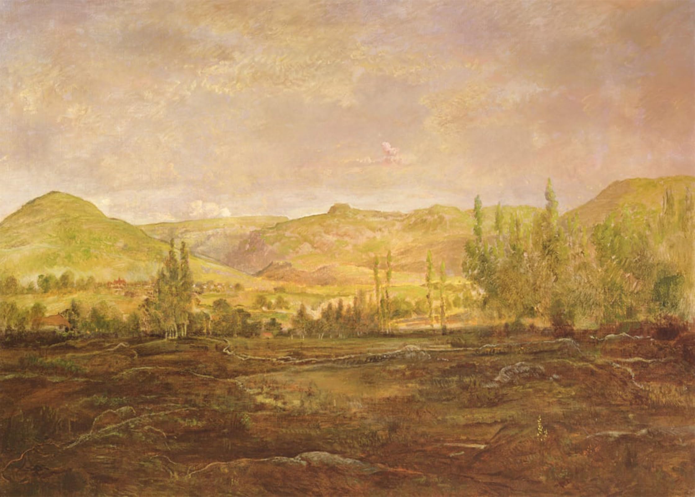 ARTXLXXBN Famous Print Painting Colorful Art Print Valley of Saint Fergeux by Pierre Etienne Theodore Rousseau Canvas Art Decorations for Home Decor 60x90cm