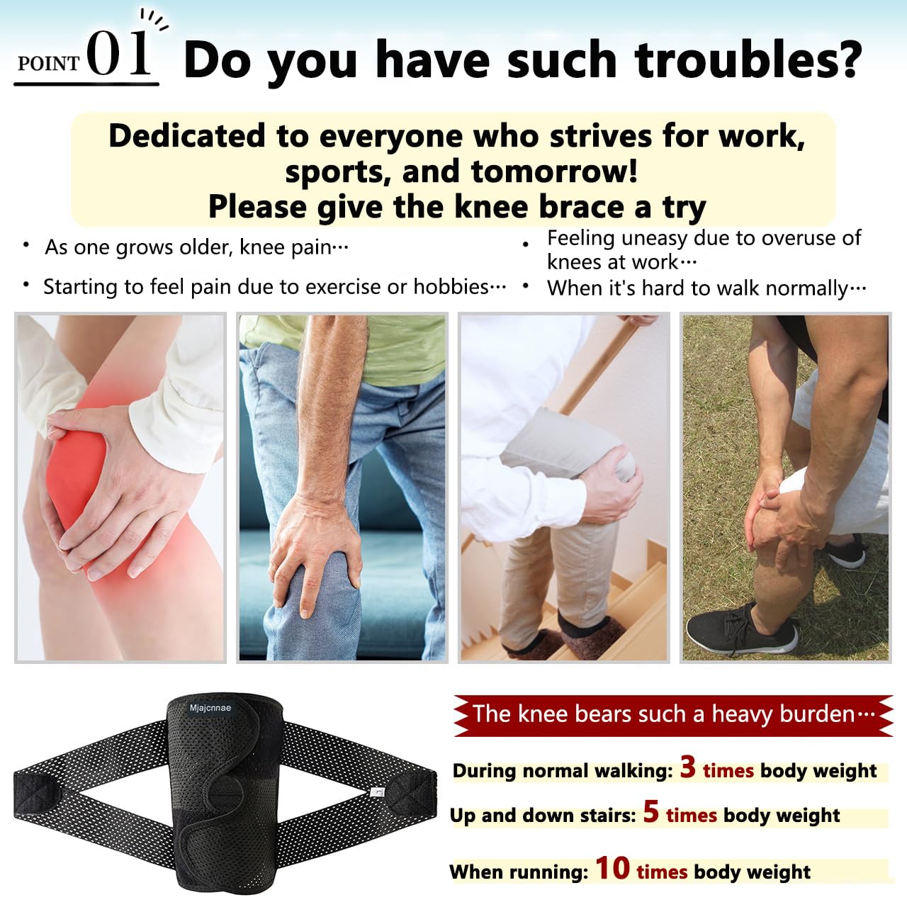 Knee Brace for Women & Men, Knee Brace for Knee Pain, Meniscus Tear, Adjustable Knee Support with Side Spring Stabilizers for Meniscus Tear, Arthritis, Patella Stability, Knee Pain Relief(Large) - Image 3