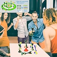 Vista 7 de Paquete de 10 dardos coloridos de succión de silicona de 4.7 pulgadas con 1 juego de juguete de lanzamiento deportivo, juego de deportes al aire