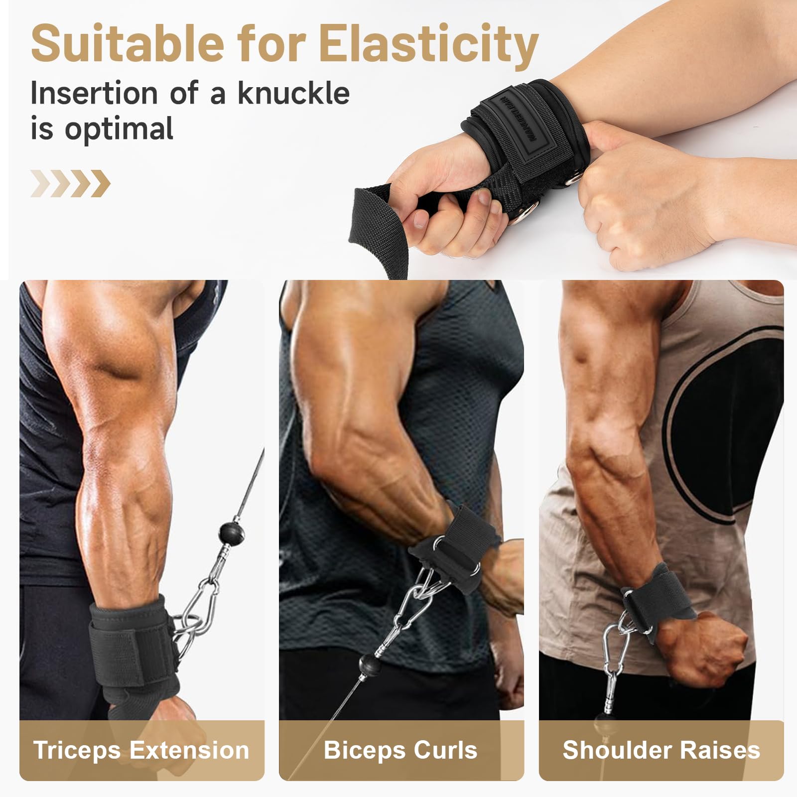 2 Piezas Muñequeras Gym, Straps Gym, Muñequera Deportiva, Doble Anilla d, Agarres Antideslizantes Con Almohadilla, para Peso Muerto, Dominadas, Entrenamiento Fuerza, Aparatos Gimnasio