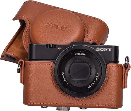 XEVN for Sony rx100 case,for Sony rx100 vi case,dsc-rx100 Mark ii,dsc-rx100 iii.dsc-rx100 iv,dsc-rx100 v RX100 VII m6 5a m3 Protective Leather Camera Case Bag with Camera Shoulder Strap