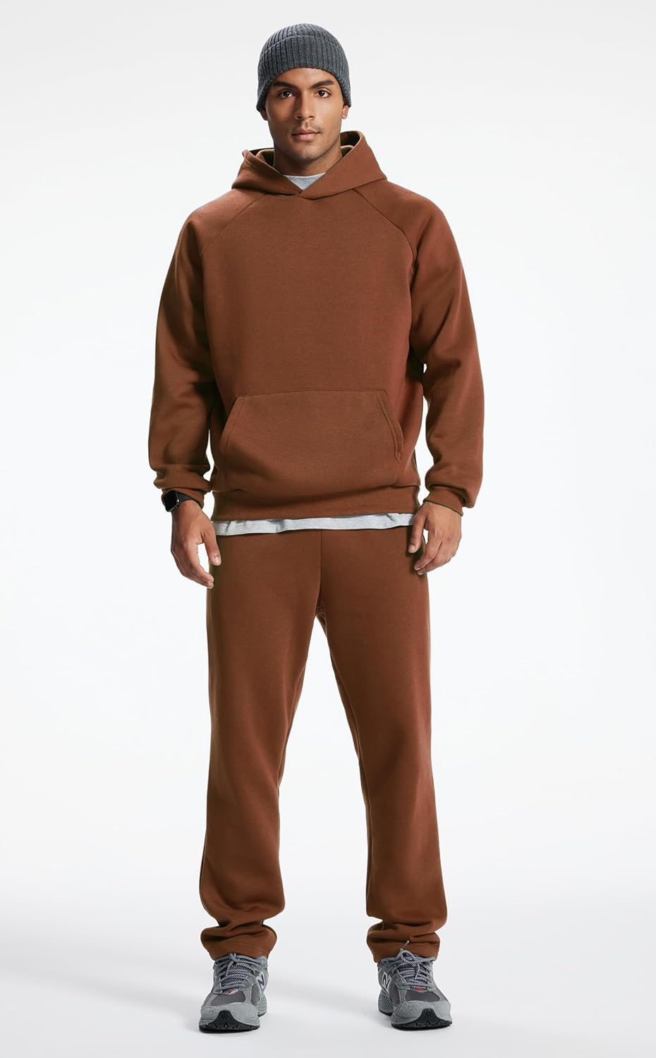 Men's Relaxed Fit Cotton Raglan Sleeve Hoodies Pullover Hooded Sweatshirt Casual Long Sleeve Shirts with Pocket - Image 2