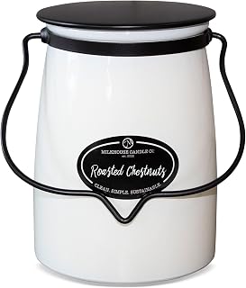 Milkhouse Candle Company - Roasted Chestnuts - Creamery Collection - 22oz Single Cotton Wick Soy Candles with Beeswax - Long Burn Time, Made in The USA - Non Toxic, Premium Scented Candles