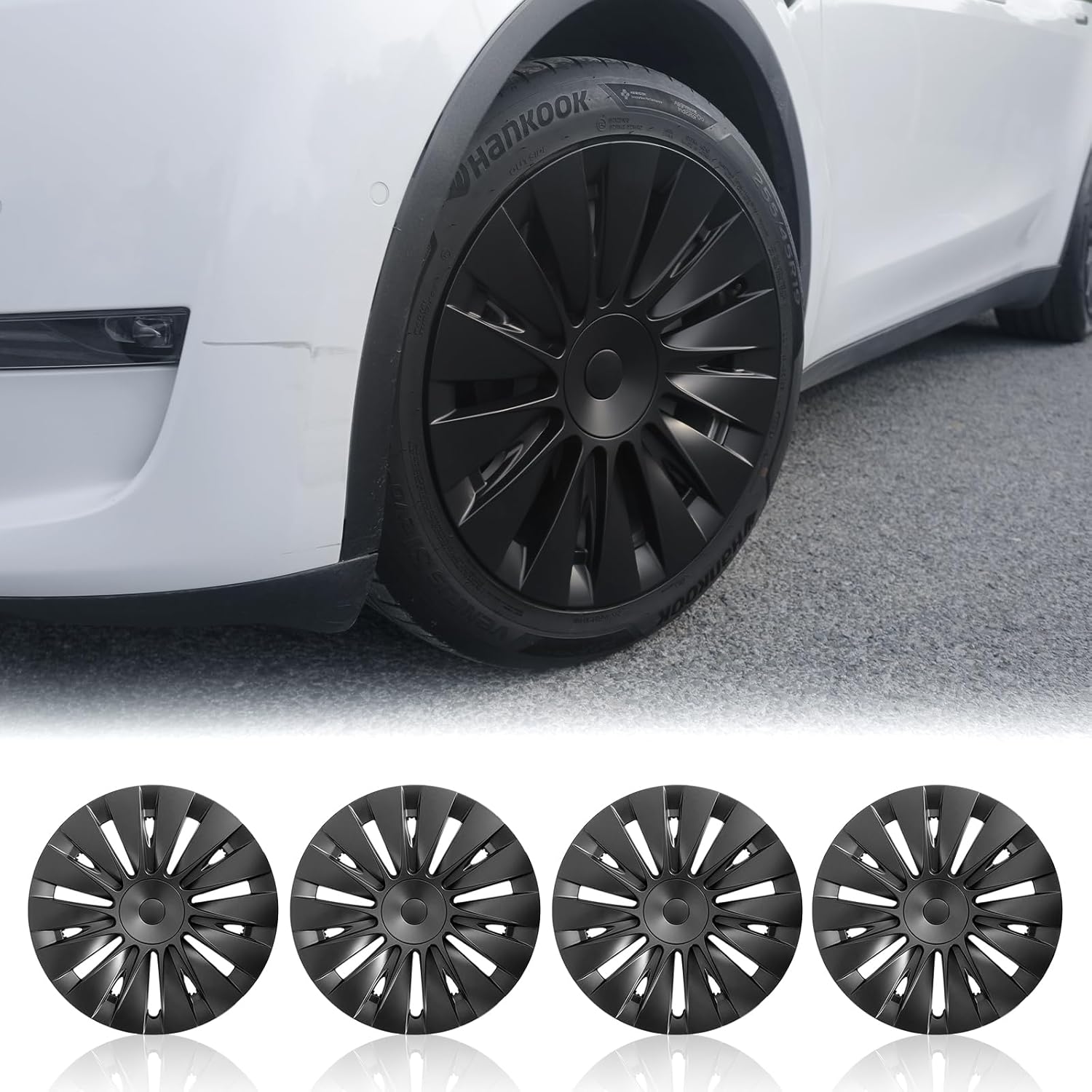 Wheel Cover for Tesla Model Y 4PCS Hubcaps for Tesla Wheel Cover Model Y(2020-2024) 19inch Blade Rim Full Cover Hubcaps Accessories (Blade Style, 19 inch)