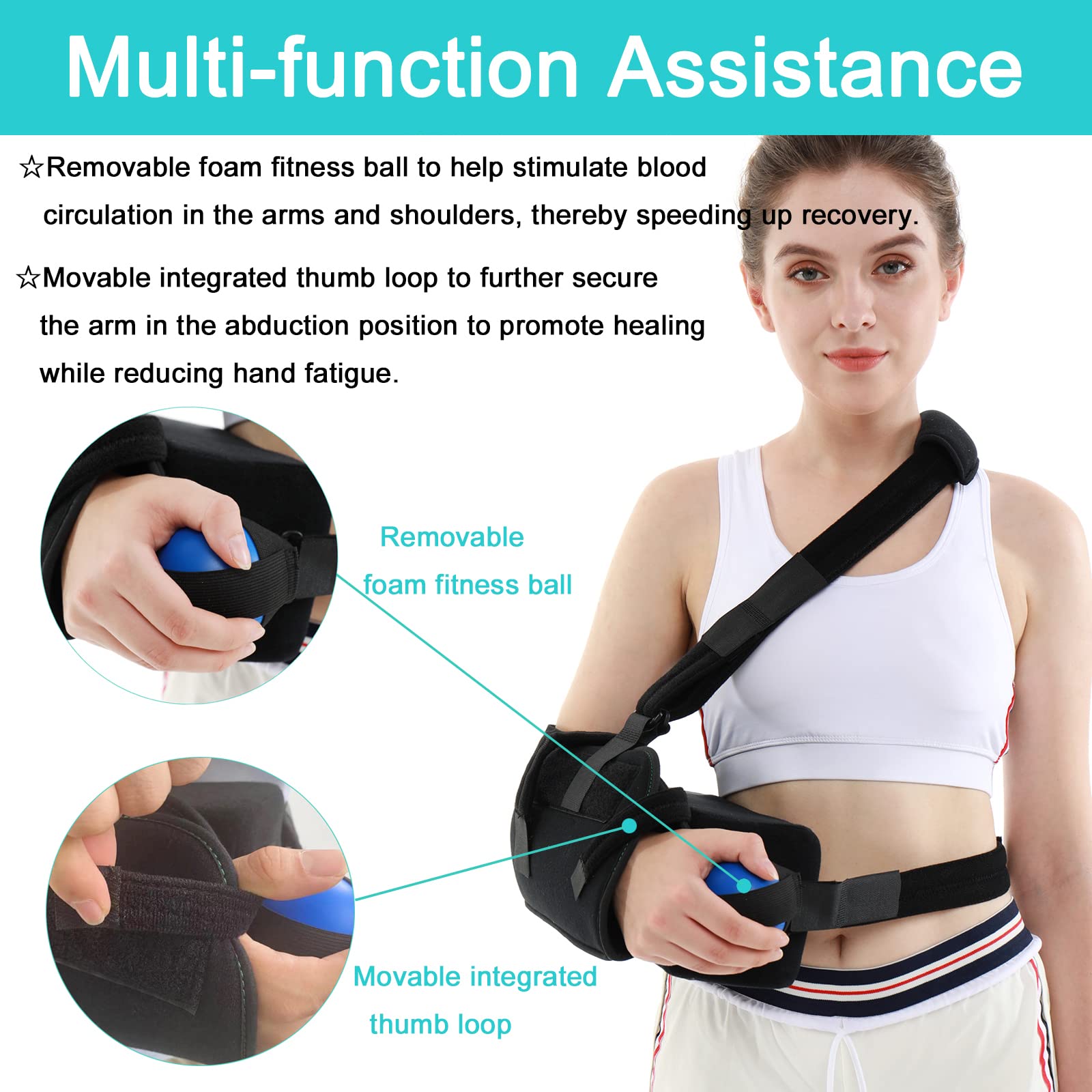 TANDCF Shoulder Abduction Sling with Pillow & Exercise Ball,Injury