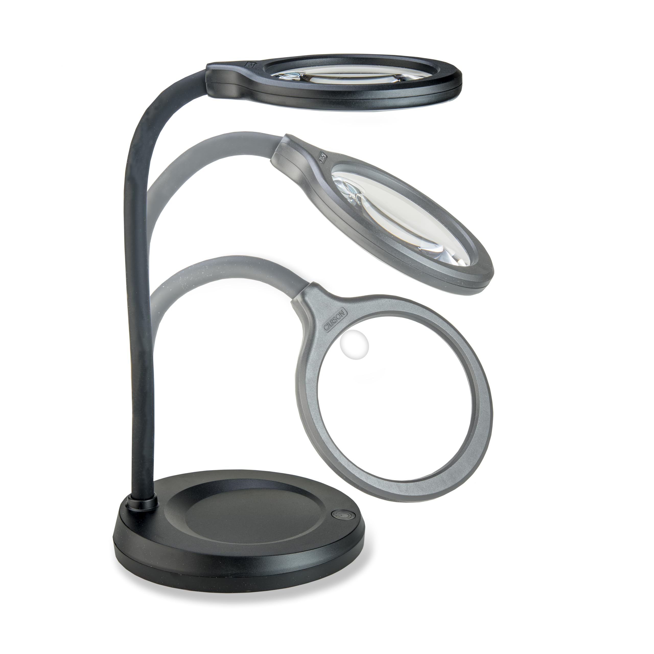 Carson LM-30EU DeskBrite 300 COB LED 2 x lupa stojąca, asferyczna soczewka główna, 5 x soczewka, adapter USB-C