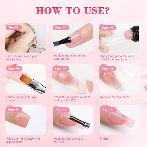 Miniatura 7 de Saviland Solución deslizante de 4.1 fl oz para uñas de gel de poliéster líquido antiadherente Kit de solución de gel para principiantes, gel de