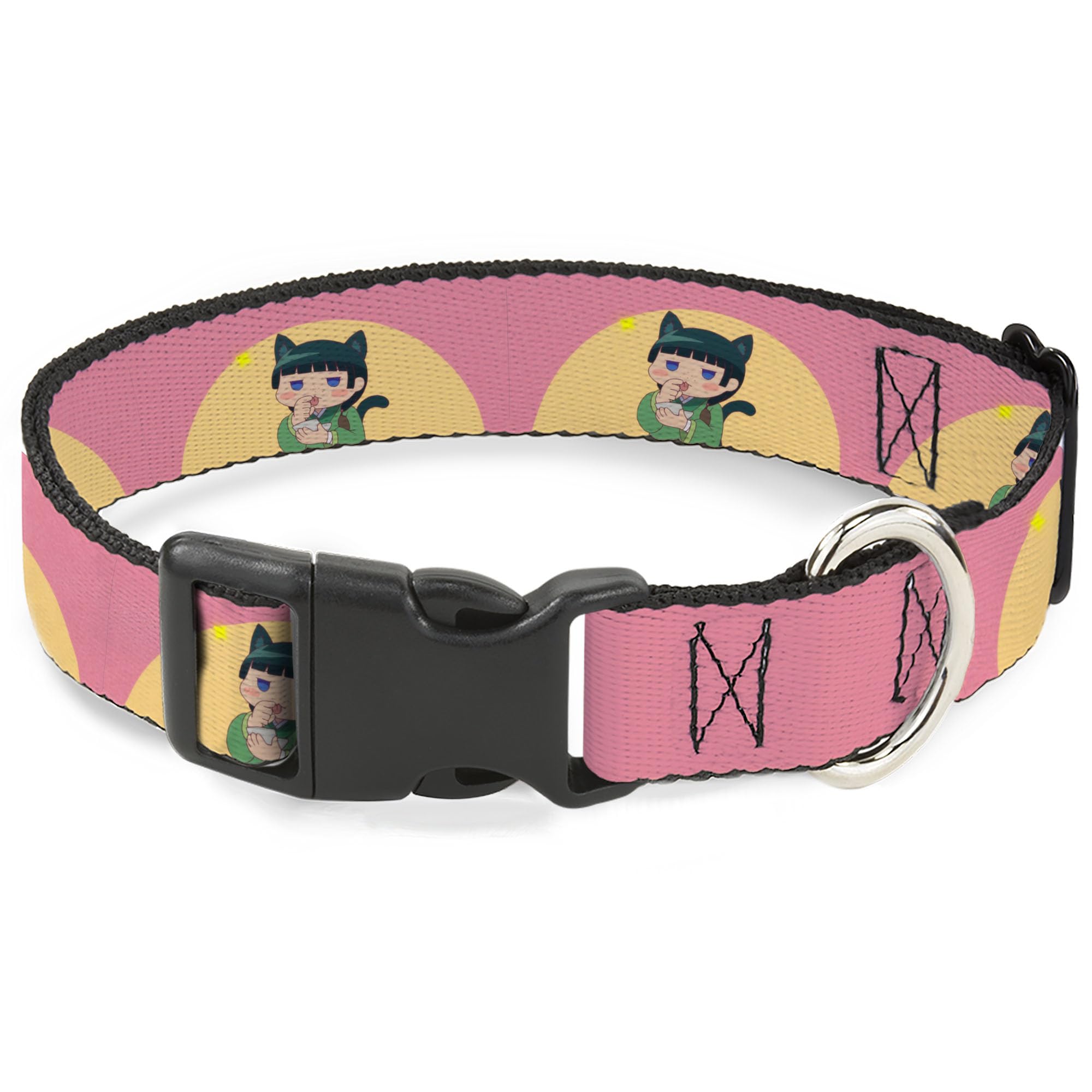 Collier chien Apothecary Diaries Maomao ajustable rose et jaune de 38 à 61 cm