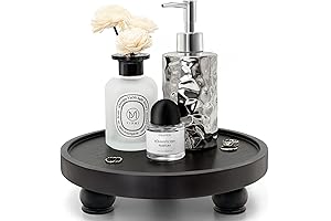 Black Pedestal Stand: Farmhouse Kitchen Decor, Waterproof Bath Tray