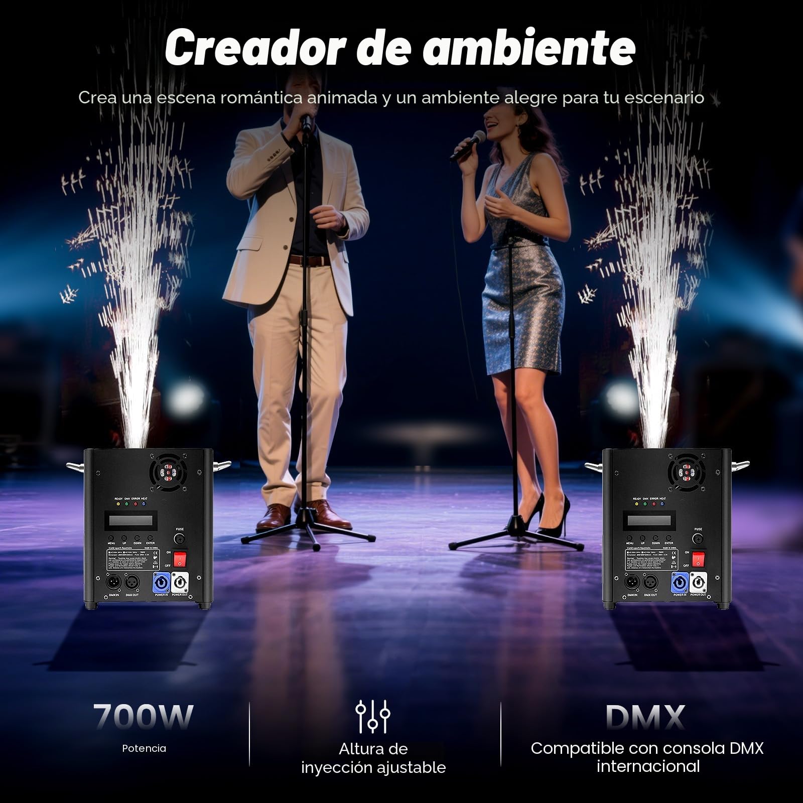 Máquina de efectos especiales para escenario con control remoto de 700W, máquina de pirotecnia fría, efecto de máquina de escenario, máquina de fuegos artificiales, máquina de efectos especiales para