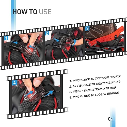 Miniatura 8 de G2 - Raquetas de nieve ligeras de 21253036 pulgadas con caja para los dedos, encuadernación de trinquete acolchada de EVA, elevación de talón, barra