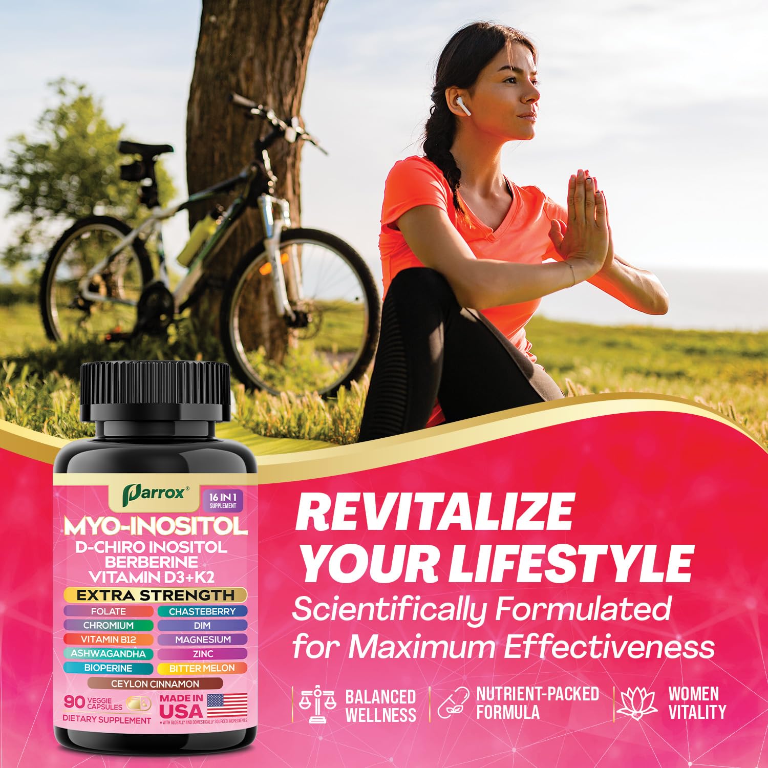 Myo-Inositol Supplement, 15-in-1 D-Chiro & Folate, 90 Vegan Capsules — Amazon image 6