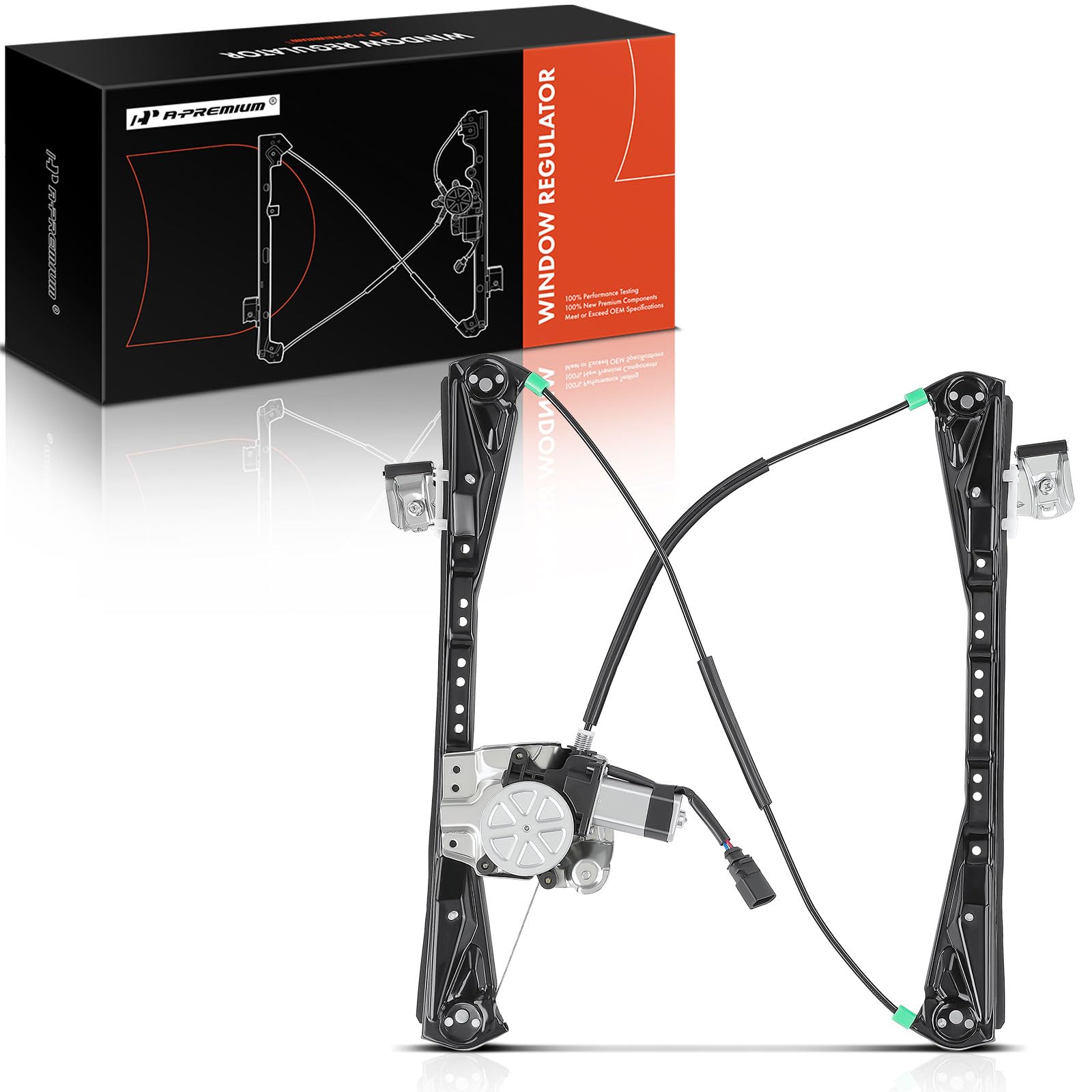 A-Premium Electric Power Window Regulator with Motor Compatible with Lincoln LS Jaguar S-Type 2000-2002 Sedan Front Right Passenger Side