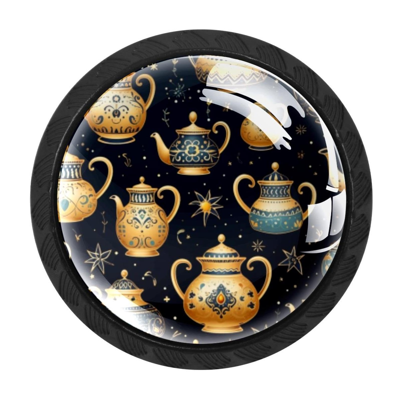 Chenzzzz Multicolored 19 4 Pieces Kitchen Cabinet Drawer Dresser Door Knobs Pulls Handles, Arabian Tea Kettle