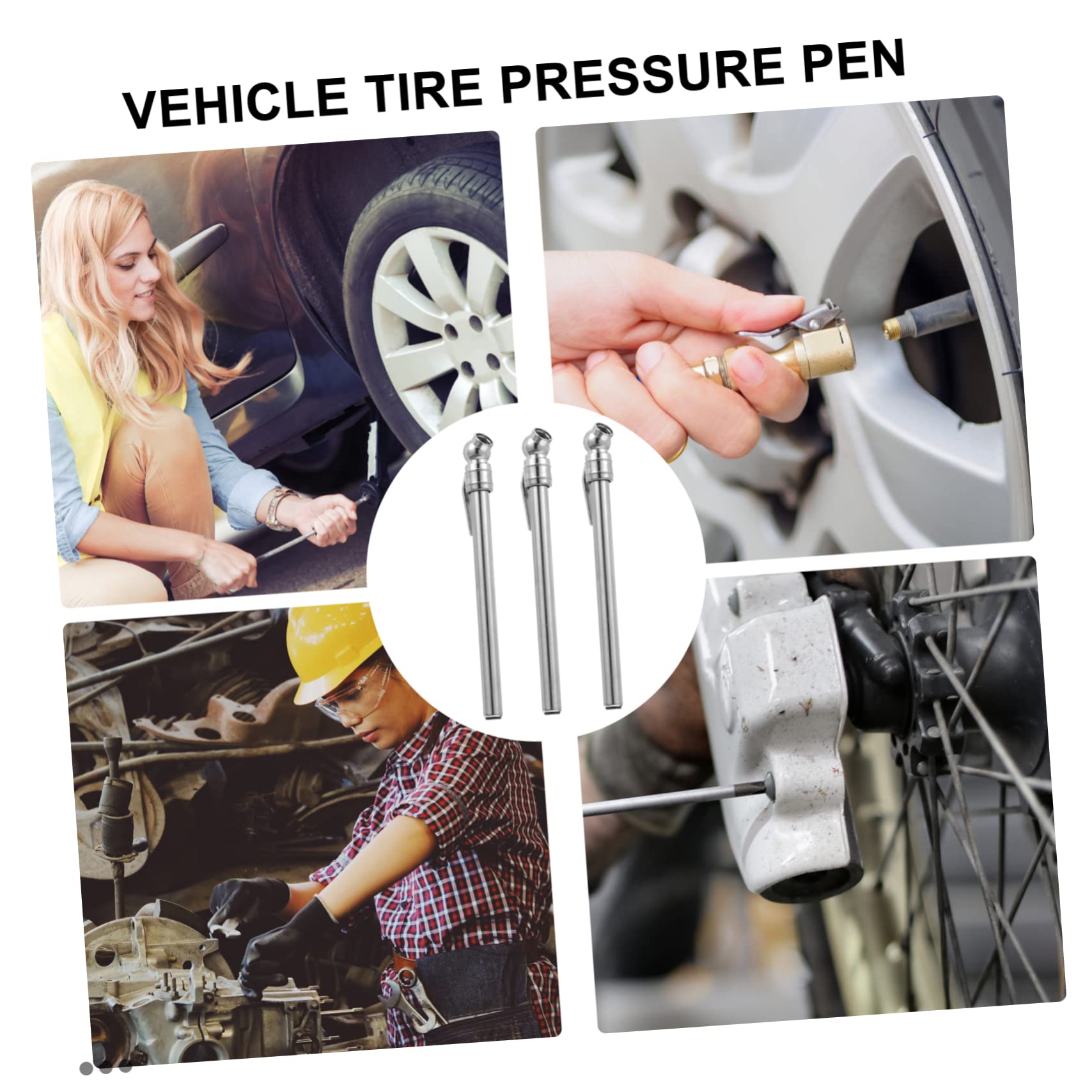 PRETYZOOM 3Pcs Mechanical Tire Pressure Gauge Accurate Air Gauge for Car Bicycle Pocket Tire Checker Convenient Clip Design for Easy Storage