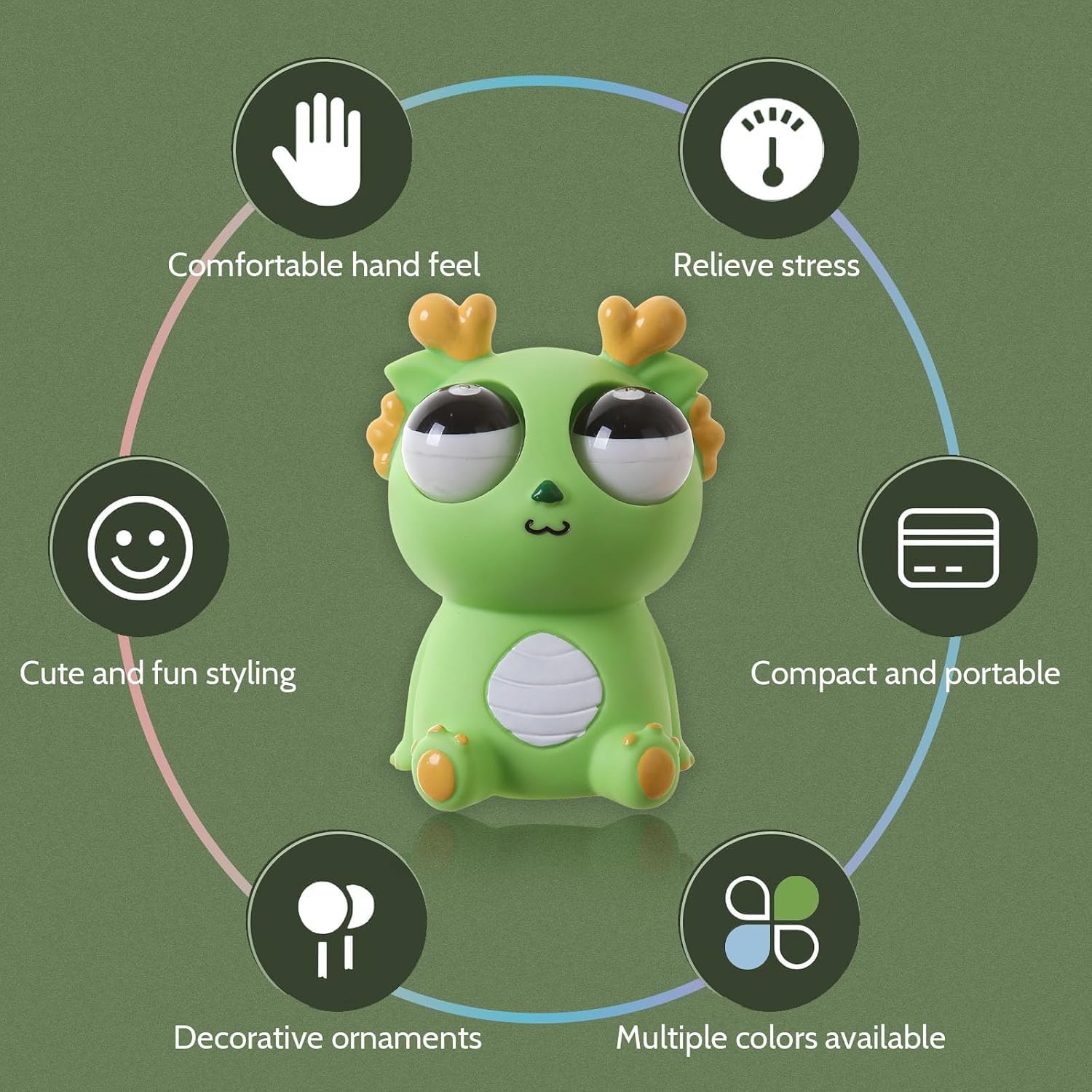 Eye-Popping Dragon Squeeze Toy - Stress Relief! -3 Eye-Popping Dragon Squeeze Toy - Stress Relief! -3