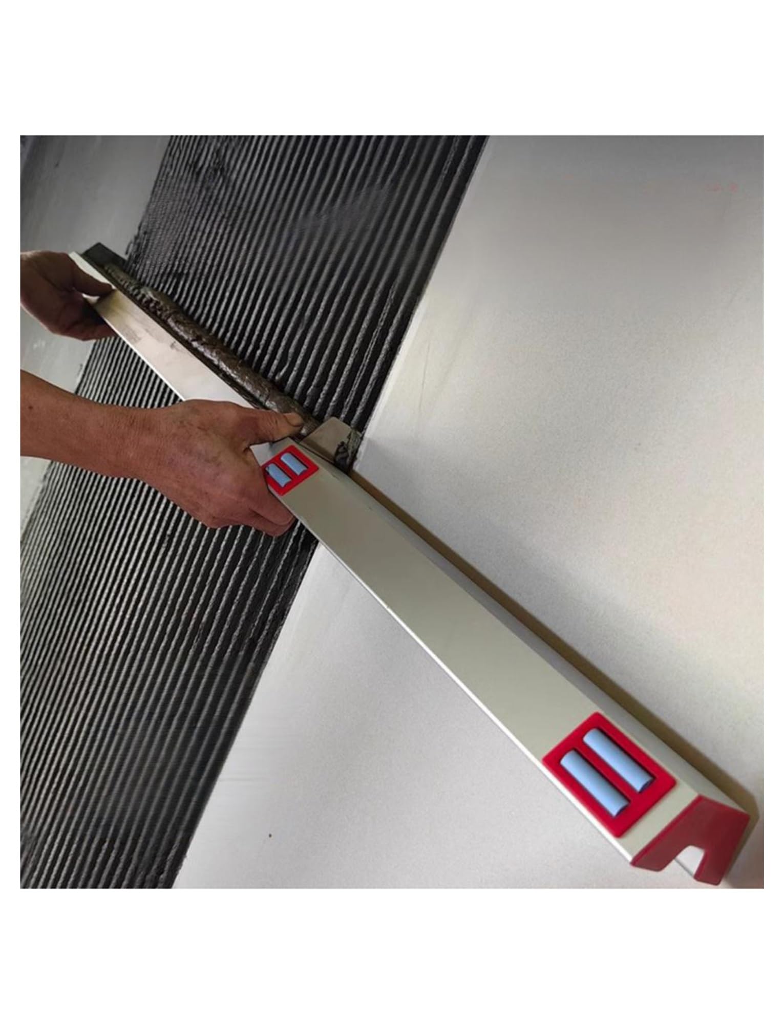 Paleta ajustable con muescas para adhesivo de azulejos, peine de mortero para azulejos grandes, herramienta de nivelación de azulejos de pared para mampostería