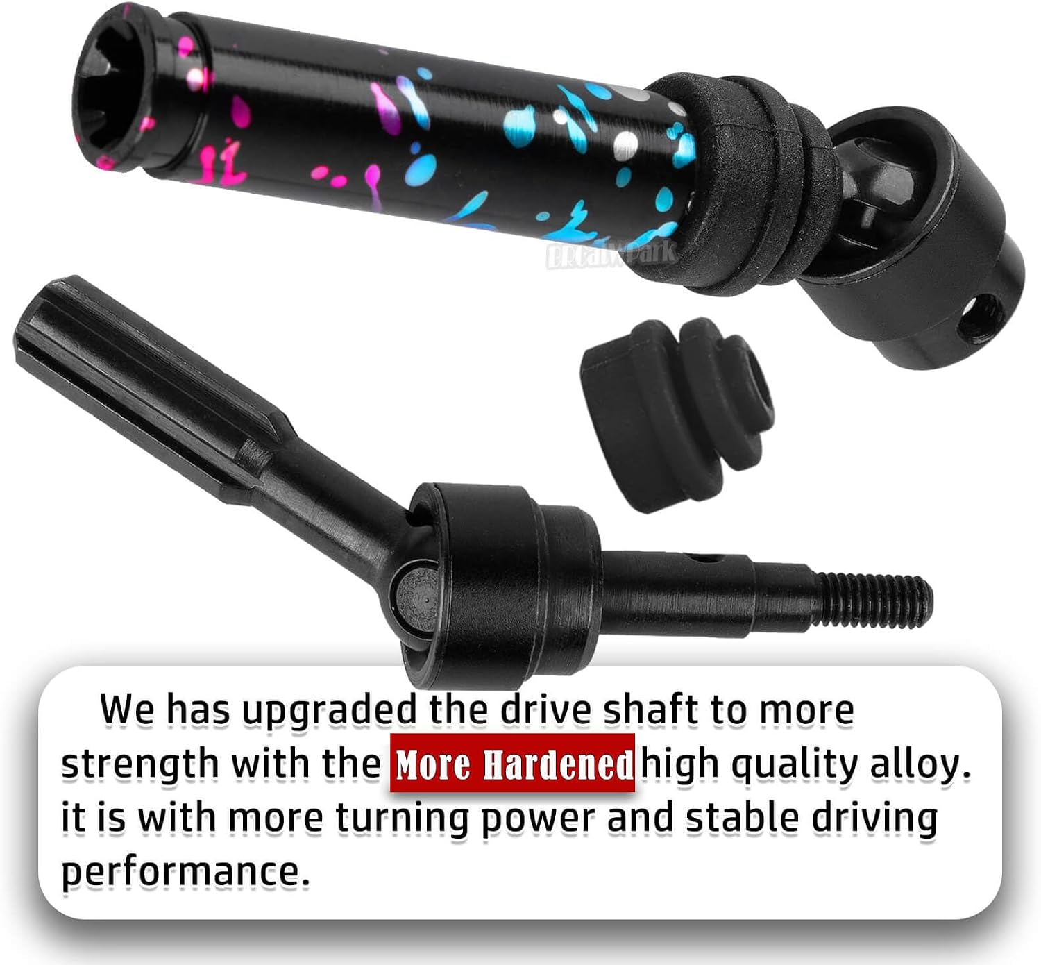 Drive Shaft Axles & Hex Hub Upgrades Part for Slash/Stampede/Rustler/Bandit (4WD),BRCatWPark RC Alloy DriveShaft CVD & Hex Hub Adapters 12mm to 17mm W/10mm Offset,Colorful(Pink Blue Tone)