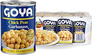 Goya Chick Peas Garbanzo Beans 15.5 oz Pack of 8 - Creamy Tender Canned Chickpeas for Hummus Salads Gluten Free
