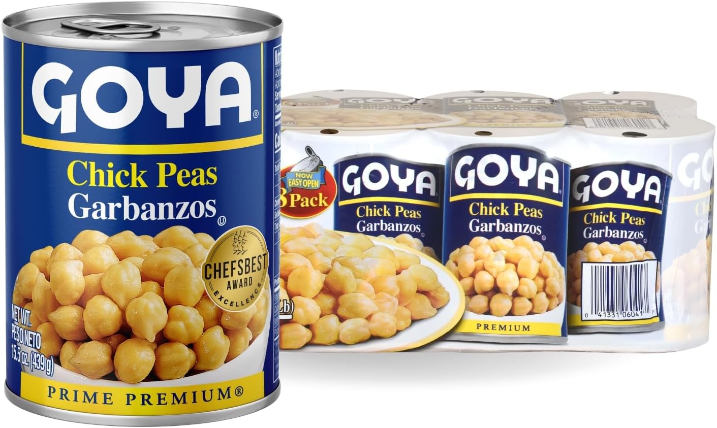 Goya Foods Chick Peas, Garbanzo Beans, 15.5 Ounce (Pack of 8)