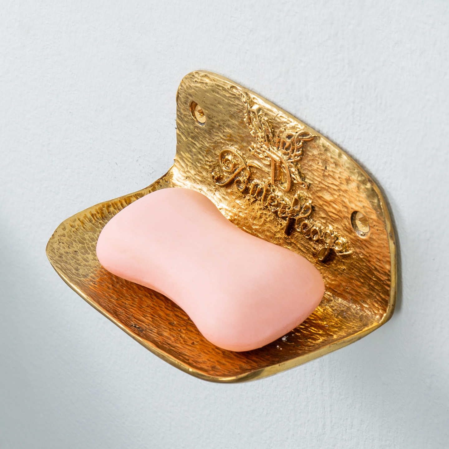 Messing Seifenschale Wandhalterung - Handgefertigter Luxus Gold Badezimmer Seifenhalter für Waschbecken, Waschtisch oder Dusche Dekor